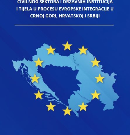  Objavljena nova publikacija o saradnji civilnog sektora i državnih institucija i organa u procesu evropskih integracija na primjeru Crne Gore, Hrvatske i Srbije