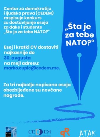 Konkurs za slanje eseja za učenike i studente na temu “Šta je za tebe NATO?”