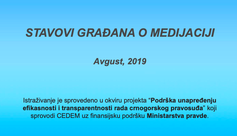 Stavovi građana o medijaciji