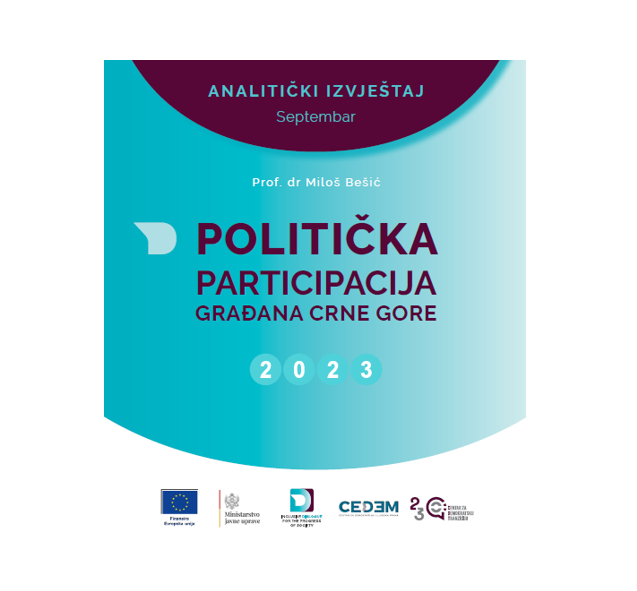 POLITIČKA PARTICIPACIJA GRAĐANA CRNE GORE – ANALITIČKI IZVJEŠTAJ, Septembar 2023