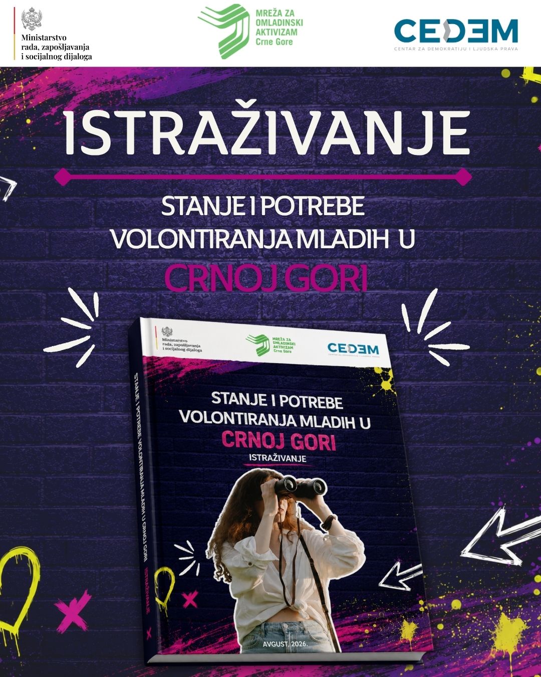 Istraživanje „Stanje i potrebe volontiranja mladih u Crnoj Gori“