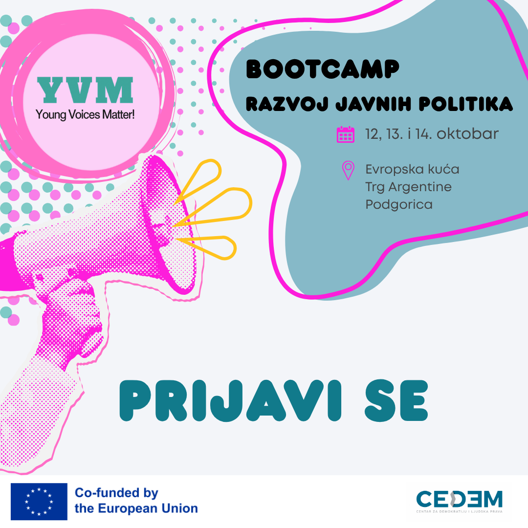 JAVNI POZIV ZA UČEĆŠE NA BOOTCAMPU – RAZVOJ JAVNIH POLITIKA
